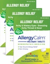Boiron AlergiaCalm Tablets 180 Conde, alívio de alergias e Hay Fever Sintomas de espirros, Nariz Corredor, e Itchy Olhos ou Garganta, Alergia calma Tabs (Anterior RhinAllergy) (Pacote de 3 caixas 60ct)