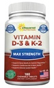 aSquared Nutrition Vitamina D3 com K2 Suplemento-180 comprimidos mastigáveis, força máxima D-3 Colecalciferol & K-2 MK7 para apoiar ossos saudáveis, dentes, coração - Antioxidante D3 & K2 MK-7 Fórmula Energia Adultos