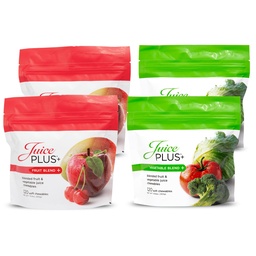 JuicePlus+ Frutas e vegetais mistura suave mastiga - Fruta Vegan saborosa, Vitaminas vegetarianas Gummy para adultos e crianças - 4 Mês Fornecimento 4 pacotes (2 de cada sabor)