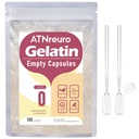 Tamanho 0 Cápsulas de Gelatina Vazia com 2 Micro Spoons - 100 Contagem Cápsula Vazia Clear - Gel Pill Cápsulas para Powders Suplementos