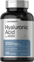 Horbäach Ácido Hialurónico com HSH          . 1000 mg , 120 Cápsulas , Não-GMO e Suplemento Glúten , Fórmula Biodisponível