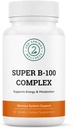 Complexo B-100 Super - Complexo Vitamina B de alta potência com B-6, B-12, Folato, Niacina, Biotina, Colina, Inositol e PABA para energia, Metabolismo, Cérebro e Nervo Suporte