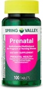 Primavera do Vale Multivitamino pré-natal/Multimineral para Grávidas e Enfermagem Mulheres Suplemento Alimentar Comprimidos, 100 Contagem - Novo Look