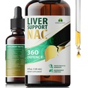 Apoio ao Fígado NAC 360 Defesa – Saúde Líquida do Fígado com NAC, Cardo de Leite, Dente-de-Leão, Chicoteria, Açafrão, Chanca Piedra, Beterraba Raiz e Zinco – Suporta Detox, Limpeza e Saúde Celular – 4 Fl Oz