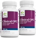 Terry Naturalmente Clinical OPC - Cardiovascular Health & Focus Support Supplement - Suplemento dietético com extrato de semente de uva e girassol Lecitina - Imune Support - 150 mg, 60 Softgels (Pack of 2)