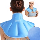 REVIX Pacote de gelo para pescoço e ombros Desconforto superior das costas, Grande Pacote de Gelo Neck Envoltório com revestimento macio Plush, Reutilizável Gel Cold Compress para recuperação pós-trabalho, Azul