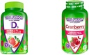 Vitafusion Força extra Vitamina D3 Gummy Strawberry Flavored Bone & Imune Support (120 Count) + Cranberry Gummies para Mulheres Apoio à Saúde Urinária (60 Count)