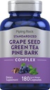 Piping Rock Grape Seed, Green Tea & Pine Bark Complex . 180 Cápsulas . Extrato padronizado .. Não OGM, Suplemento sem glúten