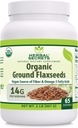 Herbal Secrets USDA Organic Ground Flaxseeds 2 Lbs Powder 14 Grams Per Serving 65 Servings Excelente Vegan Source of Fiber & Omega -3 Fatty Acids Não-GMO (2 Lb 1 Pack)