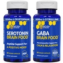 NATURAL STACKS Serotonin & GABA Brain Food Bundle - Suporta humor e calma positivos* - 120 Cápsulas Total