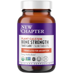 New Chapter Bone Strength Take Care - Bone & Heart Health Supplement - Clinically Studied Plant Calcium from Red Marine Algae - Vegan, Organic, Gluten Free & Kosher - 270 Slim Tablets
