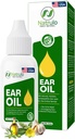 Óleo Orgânico de Orelha para Infecção Orelha - Eardrops Natural para Dor Orelha, Remoção de Orelha e Cera de Nadador - Crianças, Adultos, Bebê & Dog Earache Remedy - Gotas Orelha com Mullein, Alho Made in USA (0,5 Oz)