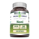 Fórmulas surpreendentes Noni 400 Mg por serviço Suplemento 240 Cápsulas Não-GMO Glúten grátis