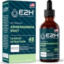 E2H Ashwagandha Liquid Drops - All-Natural Ashwagandha Suplemento para alívio de estresse e Enhancer de humor - orgânico Ashwagandha Raiz Extrair eficaz Gerente de cortisol