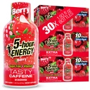 5 horas ENERGY Shots Extra Força, Berry Flavor, 30 Contagem, 1.93 Fl Oz, Açúcar Livre, Zero calorias, Aminoácidos e vitaminas B essenciais, Suplemento dietético, Sentir Alerta e Energizado, 230 mg Cafeína