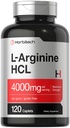 Horbäach L-Arginina HCL 4000mg □ 120 Caplets □ Ácido Amino para Homens e Mulheres