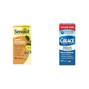 Senokot Força extra Laxante vegetal natural para alívio suave overnight & Colace Força regular amolecedor de fezes 100 mg Cápsulas 100 Docusate contagem de sódio estimulante-livre