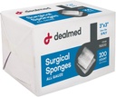 Dealmed 3" x 3" Esponjas Cirúrgicas, 8-Ply, Não-Woven Absorvent Gauze Esponjas para cuidados de feridas, Kits de primeiros socorros e instalações médicas, 200 contagem (Pacote de 1)