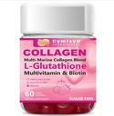 Glutationa Biotin Colágeno Glow Gummies, extra-força L-Glutationa & Colageno Hidrolizado para Mulheres & 10000mcg Biotina & Multivitamin para Mulheres para unhas de pele de cabelo