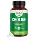 Aninhado Naturals Choline Bitartrate 500mg - Suplementos de alta potência Choline - Suporta desempenho cognitivo e função hepática - 100% Vegan & Não-GMO Choline - 90 Cápsulas Vegan