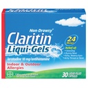 Claritin Liqui-Gels Alívio de Alergia 24 horas, Medicina de Alergia Não Adormecida, Cápsulas de Loratadina Anti-Histamínico, 30 Contagem