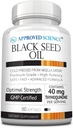 Aprovado Ciência Óleo de Sementes Negras - Frio Pressionado Nigella Sativa - Aumentar a Imunidade, Respiratória, Cognitiva, e Saúde Digestiva - 2% Timoquinona - 1 Garrafa - 60 Softgels - Feito nos EUA