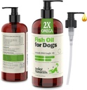 Deley Naturals Dog Fish Oil islandês 2X Omega - Cão comiching Skin Alief com Omega 3 6 9 para alergias, casaco e coração - Omega 3 Fish Oil para cães Skin Irritation - 16oz Omega Oil para cães Made in USA