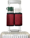 Riemot Bagagem Suporte de copo de viagem Free Hand Drink Carrier - Segure duas canecas de café - Se encaixa Roll on Mala alças - Presentes para participantes de vôo Viajantes Acessórios Vermelho