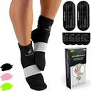 Meias de pacote de gelo para refrigeradores de pés - Meias de terapia quente e fria reutilizáveis w / Correias de compressão - Gel Cold Pack para Neuropatia, Dor no Pé, Fasciite Plantar & Sprains (Black, L / XL)