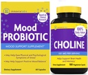 InnovixLabs Choline & Mood Probiótico Bundle Choline Bitartrate 550mg (100 Cápsulas) Mood Probiótico (60 Cápsulas). Suporta memória, humor, saúde cerebral e aumentar o cognitivo.*