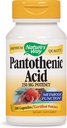Nature's Way Ácido Pantotênico 250 Milligrams Potência, 100 cápsulas. Embalagem de 3 frascos