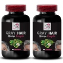 Restauração do cabelo - REVERSO CABELO GRANDE - Brilho do cabelo, Restaurar Vibrancy, Solução de cuidados do cabelo, Renovar a cor do cabelo, Restauração de cor, Tom de cabelo, Cabelo desafiador, Cor do cabelo Vibrante 2 Garrafas 120 Caps