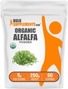 BulkSuplementos.com Grama Alfalfa orgânica em pó - Alfalfa Suplemento, Verde Superfood em pó - Vegan & Gluten Free, 5g por serviço, 250g (8.8 onças) (Pacote de 1)