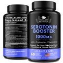 Natural Serotonin Supplement - Made in USA 5HTP Serotonin & Cortisol Manager - Serotonin Booster Vitamina Suplemento para Mulheres com 5-HTP, Vitamina B6, B12, GABA, L Theanina, L Tryptophan - 60 cápsulas