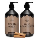 Striking Viking Beard Care Set (Sandalwood) - Paraben & Sulfate Free Shampoo com óleo Jojoba - Deep Clean para todos os tipos de barba (10 onças por garrafa)