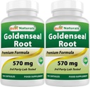 Best Naturals Goldenseal Root 570 mg (Não- GMO) 100 Cápsulas (100 Count of 2))