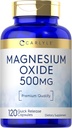 Carlyle Magnesium Oxide 500mg . 120 Cápsulas . Qualidade Premium .