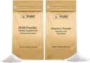 INGREDIENTES ORIGINAIS PUROS Vitamina C Pó e Metilsulfonilmetano MSM Pó, (2 lb) sempre puro, suplementos dietéticos