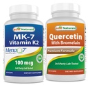 Melhores naturais MK-7 100 mcg & Quercetin com bromelaína