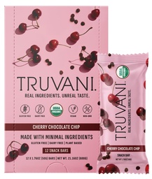 Truvani planta baseado Snack Bares  , Cherry Chocolate Chip 12 Pack , 5g de proteína , USDA orgânico e Vegan , , O único bar , Laticínios, Soja, e Glúten grátis , Individualmente embrulhado