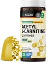 BIO KRAUTER Acetil L pastilhas carnitinas - 1500 mg de força - 90 Vegan Chews - Amino Acetil L Suplemento Carnitina - Baseada em pectina, Não-GMO