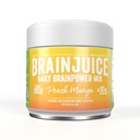 Suplemento de suporte cerebral de suco de cérebro Nootrópicos, Pó de glúten livre para energia e foco, Bebida Mix com L Theanina, Alpha GPC, Vitamina B, Extrato de chá verde orgânico Cafeína, Mango de pêssego, 15 Servings