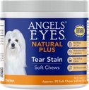 ANGELS' EYES Natural Tear Stain Prevention Soft Chews for Dogs (Pimenta de frango) para todas as raças (sem trigo sem milho) Suplemento diário (sem milho) Fórmula proprietária, 90 Count