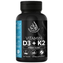 Halal Vitamina D3 com K2 Comprimidos Mastigáveis - Vitamina D 2000 iu + Menaquinona-7 (MK7) Suporta saúde do coração, ossos e músculos Saúde