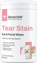 Tear Stain Remover Eye Wipes para cães e gatos, limpa o olho Boogers e Gunk Discharge, limpeza facial com Aloe Vera (Fragrance Free)