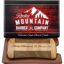Barba Penteado - Sandalwood Natural Hatchet Estilo para o cabelo - Anti-Static & Sem Snag, Handmade Wide & Fine Escova de contorno dos dentes Melhor para Barba & Bigode com caixa de transporte Pouch
