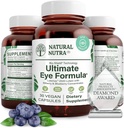 Natural Nutra Ultimate Eye Health Supplement - Bilberry & Blueberry Extract Mistura para suporte de visão dia e noite, promove percepção de cor e claridade olho - Não-GMO, Vegan - 30 Cápsulas (Pacote de 2)