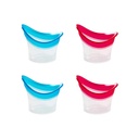 BRBASAP Eye Wash Cup Kit de lavagem de olhos 4Pack Kit de banho Silicone Cílios Cuidados para cansados Seco Olhos Solução de limpeza eficaz dos olhos com recipiente de armazenamento calmante Olhos cansados (azul e rosa)