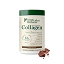 Grandes Lagos Bem-Estar Colágeno Peptídeos Pó para Pele, Cabelo, Unhas, Juntas e Digestão - Chocolate Flavored - Dissolver rapidamente hidrolisado, Não-GMO, Kosher - 10 onças