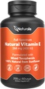 Naturalis Girassol Vitamina E 268mg (400 UI) com tocoferóis mistos □ Essential Skin Vitamina & Imune Support □ Não-GMO, Soja & Gluten Free □ 60 Softgels